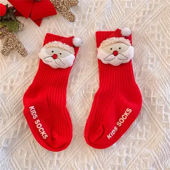 1 пара детских носков, портативных, ярких, привлекательных, с 3D рождественским элементом, носков для ног, детских чулок для ежедневного использования