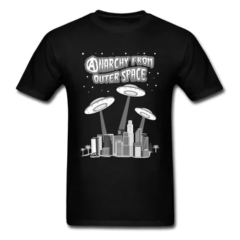 2018 Anarchy From Outer Space, Новинка, Подростковые футболки, Черная хлопковая футболка с коротким рукавом, Мужская футболка с рисунком на заказ