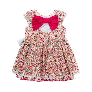 2023 Летнее Турецкое платье для девочек, платья без рукавов с цветочным принтом, детский повседневный пляжный наряд, детский сарафан