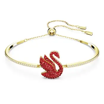2023 Новый Золотой браслет с кристаллами Красного Лебедя для женщин, Бесплатная Доставка