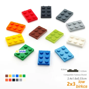 20шт MOC Совместим С 3021 DIY Блоками Строительные Кирпичи Тонкие 2X3 Развивающие Сборные Строительные Игрушки для Детей Размер