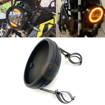 7-дюймовая мотоциклетная фара с угловым глазком, светодиодная Гало-фара, 7-дюймовый кронштейн для корпуса, отделочное кольцо