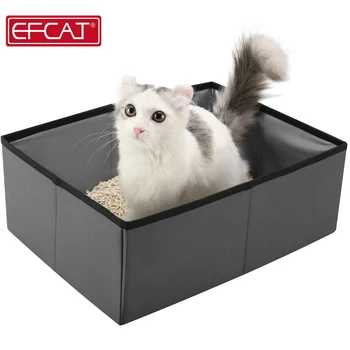 EFCAT Простой ящик для кошачьего туалета, водонепроницаемый складной походный портативный туалет для домашних кошек, для путешествий