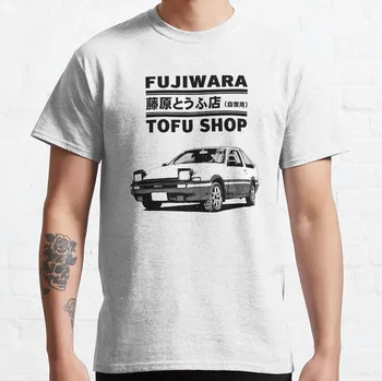 Initial D Fujiwara Tofu Shop AE86 Футболка с рисунком манги, дизайнерская футболка для мужчин, мужские высокие футболки