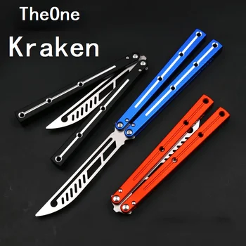 The ONE Balisong Flipper Trainer Theone Kraken Clone Складной нож с алюминиевой ручкой, тактическая система втулок EDC
