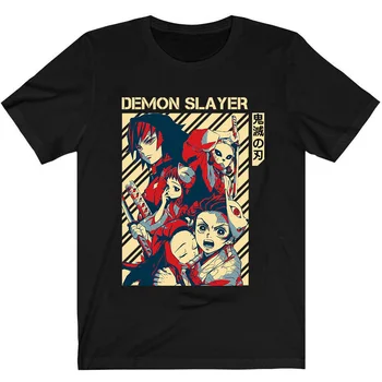Аниме Demon Slayer Винтажная футболка Kimetsu No Yaiba Одежда Топы Тройники Camiseta Camiseta