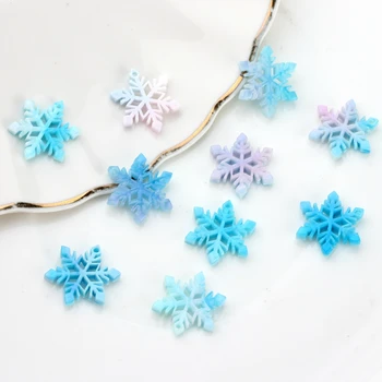 Бусины-подвески в виде снежинки из голубой смолы 17 мм, 6 шт. / лот для изготовления рождественских украшений своими руками, аксессуары для поиска.