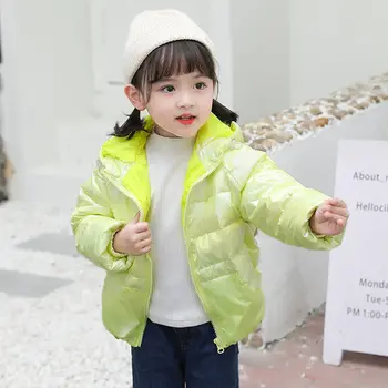 Детская куртка на белом утином пуху, весна-осень 2023, легкая детская одежда с капюшоном, зимнее пальто для маленьких девочек, водонепроницаемое от 1 до 7 лет