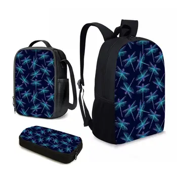 Дизайн YIKELUO Purple Dragonfly, подростковая сумка для ноутбука большой емкости, сумка для отдыха на молнии, дорожная сумка, рюкзак с принтом насекомых
