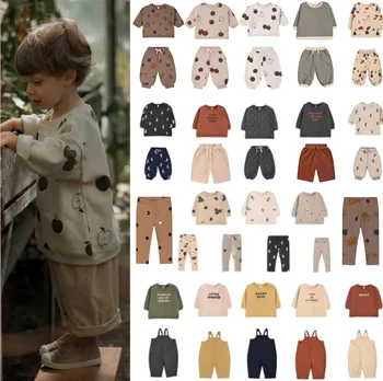 Европейские детские свитера Зимнего бренда Oz, комплект толстовок и брюк для девочек и мальчиков, милые детские толстовки, брюки, костюм