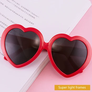 Женские солнцезащитные очки с красными сердечками, веселые и милые солнцезащитные очки с сердечками для девичника, солнцезащитные очки для романтических признаний оптом