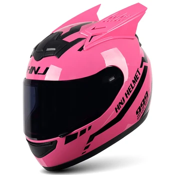 Женский Мужской Мото-шлем, Мотоциклетный шлем, Индивидуальность, Анфас, Мотоцикл, Мотокросс, Розовый Ушной шлем, Байк, Мото-шлемы,