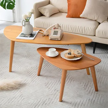 Журнальные столики в скандинавском стиле, оригинальное сочетание дерева, чайные столики с татами для маленькой квартиры, Простой современный японский диван-приставной столик GM