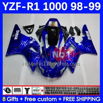 Корпус для YAMAHA YZF R 1 1000 куб.см 1000CC 98-99 156No.8 YZF R1 YZF1000 Silver flames YZFR1 98 99 YZF-1000 YZF-R1 1998 1999 Обтекатель