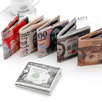 Креативный кошелек из искусственной кожи с короткими Европейско-американскими узорами для бумажных денег, кошелек для монет, модный зажим для денег, нейтральная подарочная карта, сумка для мелочи