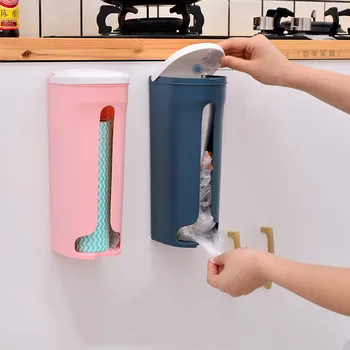 Креативный Стеллаж для хранения пластиковых пакетов Без перфорации, Настенный Кухонный ящик для хранения мусорных пакетов в ванной комнате