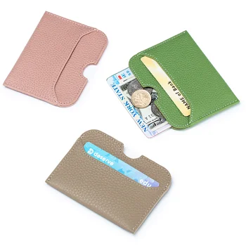 Мини-кожаный ID-визитница Для женщин и мужчин, Многослойный Тонкий Однотонный Чехол для водительских прав, сумка для кредитных карт, Magic