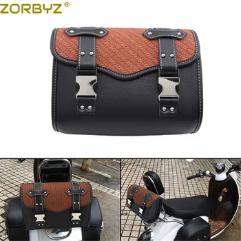 Мотоцикл ZORBYZ из искусственной кожи в винтажном стиле Ретро, Боковая сумка для инструментов, сумка для хранения, Корзина для Harley Suzuki Honda Cafe Racer на заказ