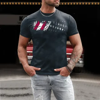Мужская летняя модная повседневная футболка с цифровым 3D принтом, топ с коротким рукавом