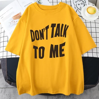 Мужские футболки с буквенным принтом Don'T Talk To Me, забавные футболки оверсайз, Креативная мода, топы с круглым вырезом, Мужские хлопковые футболки с коротким рукавом