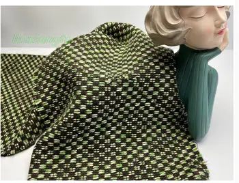 Мягкая и удобная зеленая ткань, контрастная по цвету шерстяная мелкая ароматная ткань, весенне-осенняя ткань для парадного пальто.