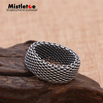 Натуральное 100% стерлинговое серебро 925 пробы, винтажное мягкое кольцо в стиле панк для женщин, мужские модные ювелирные изделия