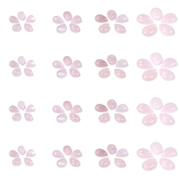 Натуральный Розовый Кварц Кристаллы Кабошон Бусины В Форме Капли Воды Камея из Кабошона Без Просверленных Отверстий Кабошоны для Изготовления Ювелирных Изделий