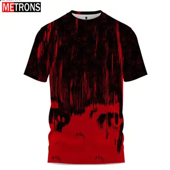 Новая Мужская футболка С Летним 3D принтом и Рисунком Темного Террора, Модная Повседневная футболка В Уличном стиле С Круглым вырезом, Свободная Рубашка С коротким рукавом 6XL