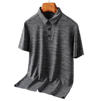 новое поступление, модная мужская летняя рубашка Paul для отдыха среднего возраста и молодежи с короткими рукавами из нетронутого льдистого шелка, поло, размер M-5XL