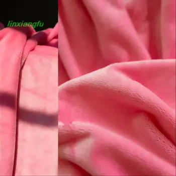 Розовая ткань из искусственного меха, трикотажное полотно из длинных штапелей для осени и зимы, дизайнерская ткань в стиле рококо.  