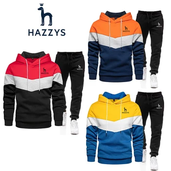 Спортивная одежда Hazzys, толстовка с капюшоном, мужская и женская куртка с принтом, спортивные штаны, костюм с капюшоном для пары, Y19
