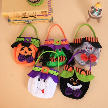Украшения для Хэллоуина, сумочка с тыквой-ведьмой, Детская праздничная сумка для конфет, сумка для хранения реквизита для вечеринки