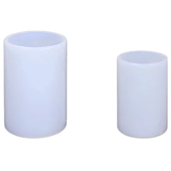 Формы для цилиндрических свечей для изготовления свечей, силиконовые формы для литья под давлением, эпоксидная форма (2шт)