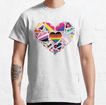 Футболка с изображением сердца ЛГБТ, футболки для мужчин, хлопковые футболки для мальчиков, белые футболки, одежда для мужчин, мужские футболки fruit of the loom