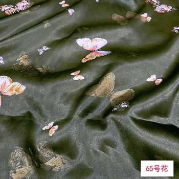 Эластичная шелковая атласная ткань с принтом бабочки 19momme MulberrySilk